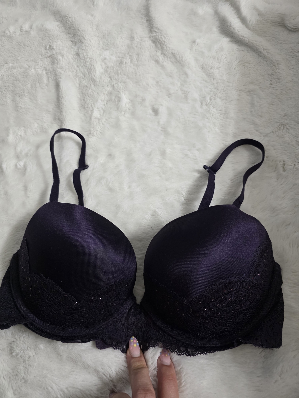 La Senza Dark Purple Lace Accent Push-Up Bra